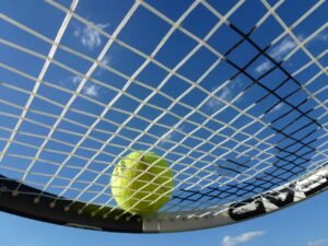 tennis, tennis ball, tennis racket, sports, play tennis, ball, leisure time, tennis sports, heaven, blue, yellow, tennis, tennis, tennis, tennis, tennis